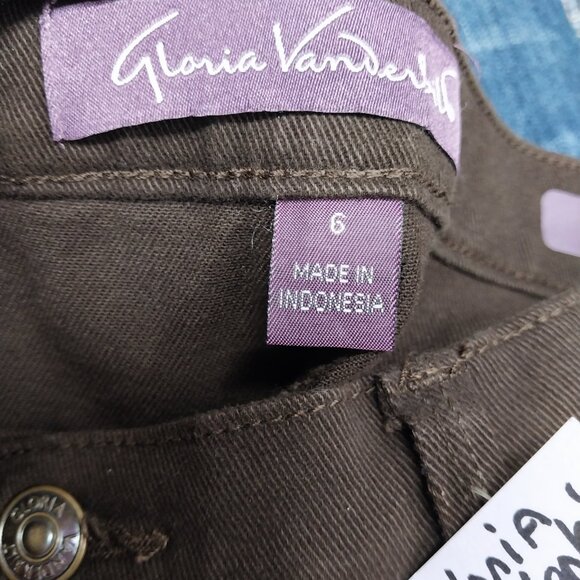 3777 Size 6 Upcycled Gloria Vanderbilt Brown New With Tags Flare Leg Jeans. - Picture 6 of 7